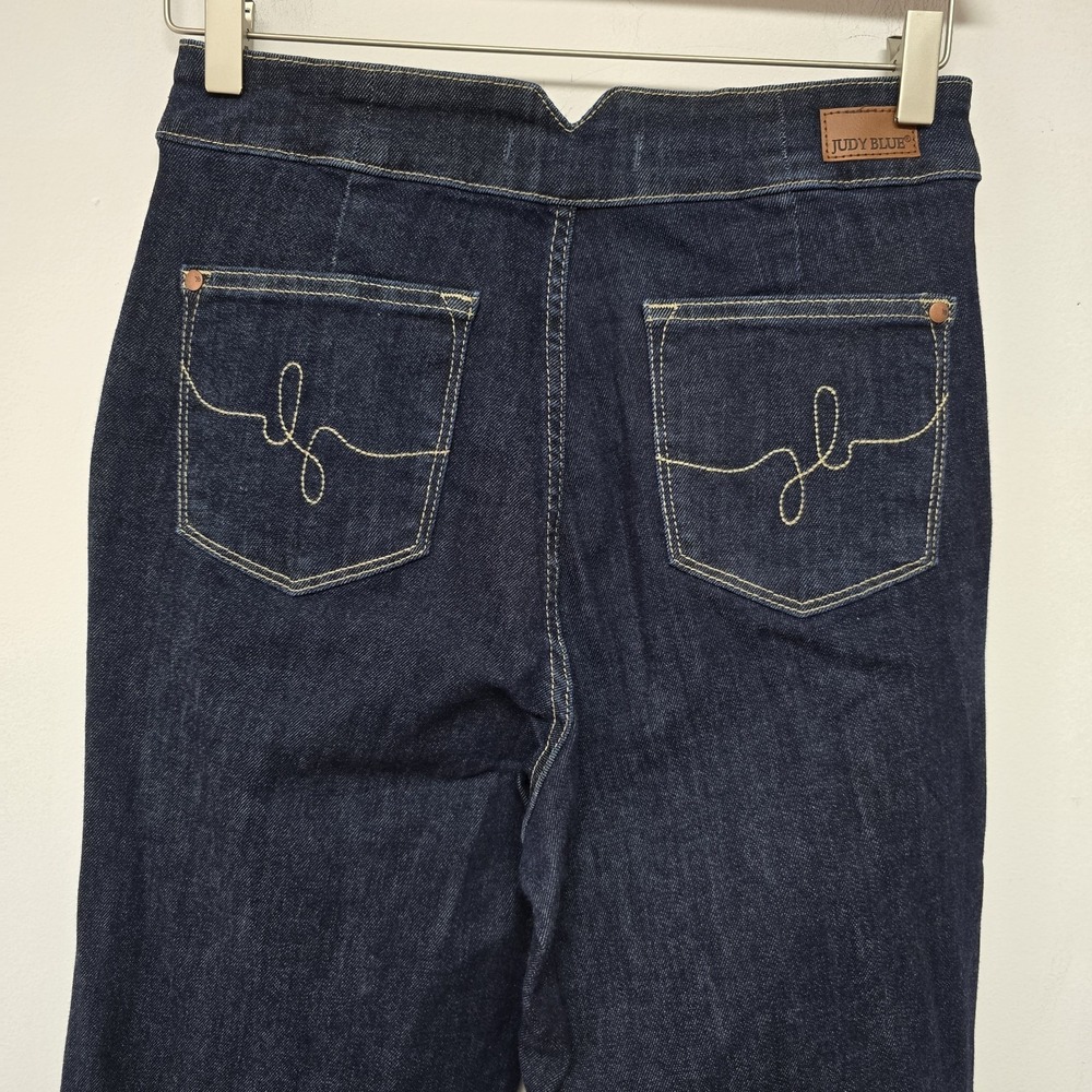 Judy Blue 9/29 Jeans Dark Denim High Waist Straight Flare Leg Western Bohemian - Picture 8 of 11